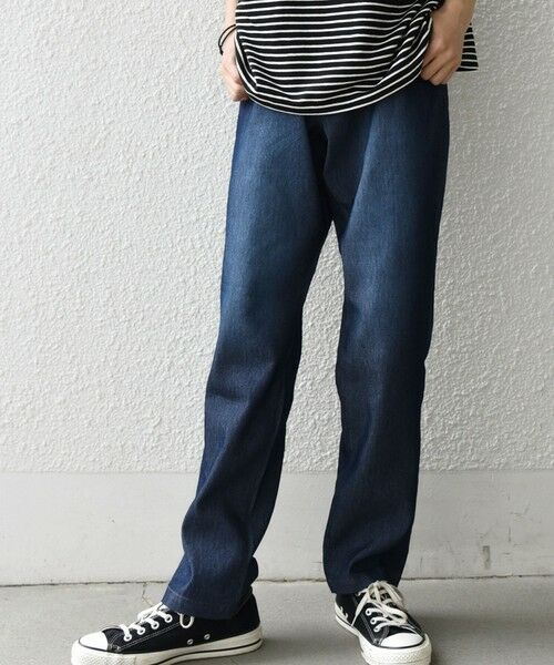 SHIPS / シップス その他パンツ | SHIPS any: ライト メッシュ デニム テーパード パンツ (セットアップ対応)◆（ネイビー）