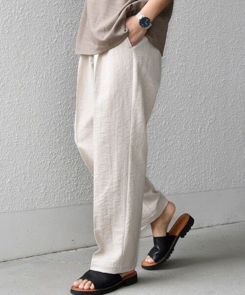 SHIPS / シップス その他パンツ | SHIPS any:〈洗濯機可能〉リネン混 2プリーツ リラックス ワイド テーパード パンツ◆ | 詳細4