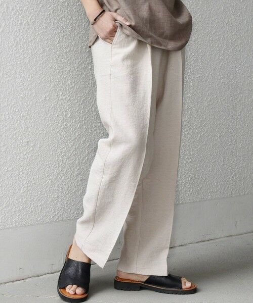 SHIPS / シップス その他パンツ | SHIPS any:〈洗濯機可能〉リネン混 2プリーツ リラックス ワイド テーパード パンツ◆ | 詳細5