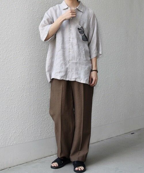 SHIPS / シップス その他パンツ | SHIPS any:〈洗濯機可能〉リネン混 2プリーツ リラックス ワイド テーパード パンツ◆ | 詳細30