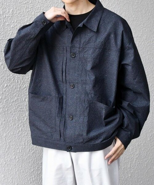 SHIPS / シップス ブルゾン | SHIPS any:〈撥水/軽量/ストレッチ〉SOLOTEX(R) シアサッカー トラック ブルゾン 26SS(セットアップ対応)◆（ダークブルー）