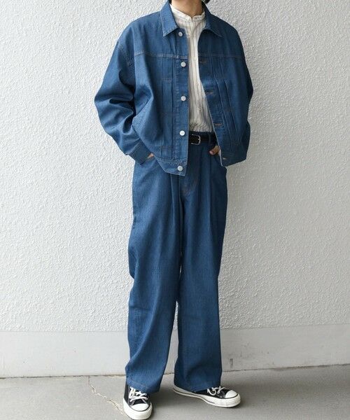 SHIPS / シップス ブルゾン | SHIPS any: ライト メッシュ デニム リラックス ジャケット(セットアップ対応)◆ | 詳細7