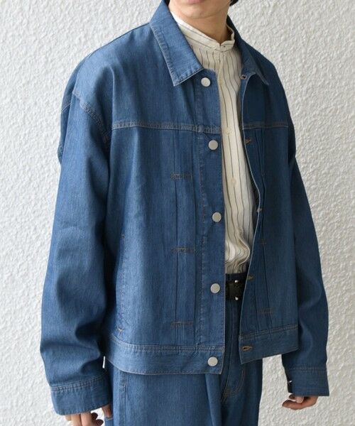 SHIPS / シップス ブルゾン | SHIPS any: ライト メッシュ デニム リラックス ジャケット(セットアップ対応)◆ | 詳細9