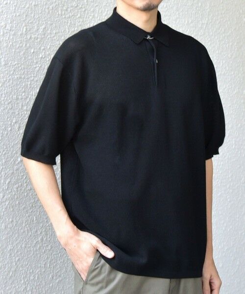SHIPS / シップス ポロシャツ | SHIPS any:〈手洗い可能〉TEXBRID(R) ドライタッチ サマー ニット ポロシャツ◆（ブラック）