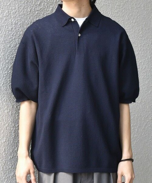 SHIPS / シップス ポロシャツ | SHIPS any:〈手洗い可能〉TEXBRID(R) ドライタッチ サマー ニット ポロシャツ◆（ネイビー）
