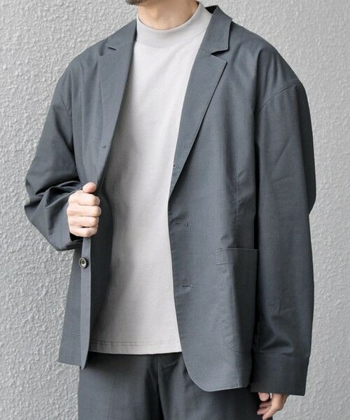 SHIPS / シップス テーラードジャケット | 【WEB限定】SHIPS any: ハイブリッドリネン リラックス テーラード ジャケット (セットアップ対応)26SS◆（ダークグレー）