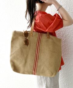 SHIPS / シップス トートバッグ | 《予約》TARANGO: ライン デザイン ジュート ビッグ トート（A4対応）