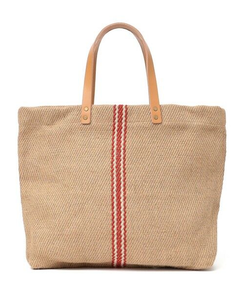 SHIPS / シップス トートバッグ | TARANGO: ライン デザイン ジュート ビッグ トート（A4対応） | 詳細10