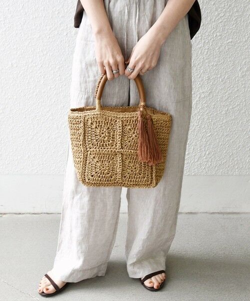 SHIPS / シップス トートバッグ | 《予約》SHIPS any:  メッシュ ペーパー タッセル トート バッグ | 詳細2