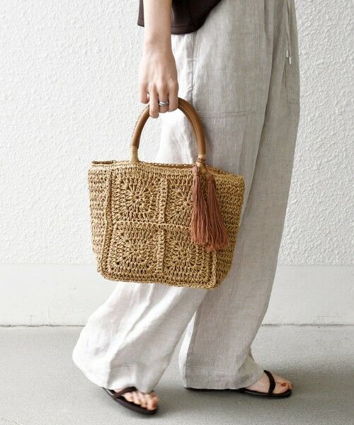 SHIPS / シップス トートバッグ | 《予約》SHIPS any:  メッシュ ペーパー タッセル トート バッグ | 詳細3