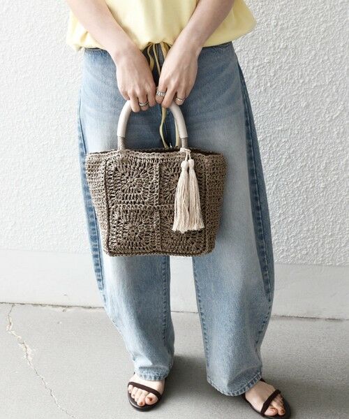 SHIPS / シップス トートバッグ | 《予約》SHIPS any:  メッシュ ペーパー タッセル トート バッグ | 詳細14