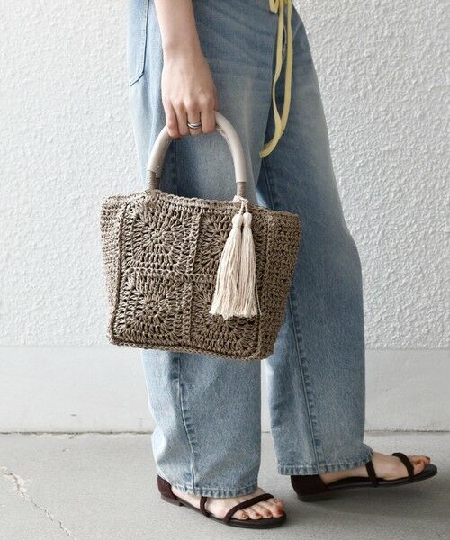 SHIPS / シップス トートバッグ | 《予約》SHIPS any:  メッシュ ペーパー タッセル トート バッグ | 詳細15