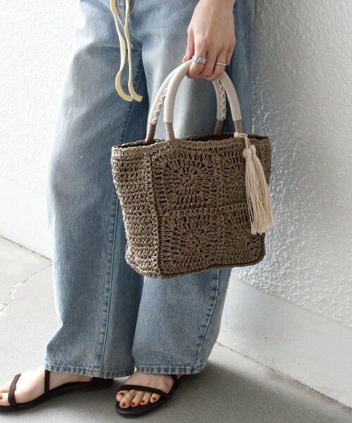 SHIPS / シップス トートバッグ | 《予約》SHIPS any:  メッシュ ペーパー タッセル トート バッグ | 詳細16