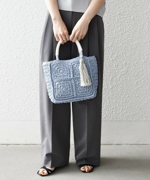 SHIPS / シップス トートバッグ | 《予約》SHIPS any:  メッシュ ペーパー タッセル トート バッグ | 詳細19