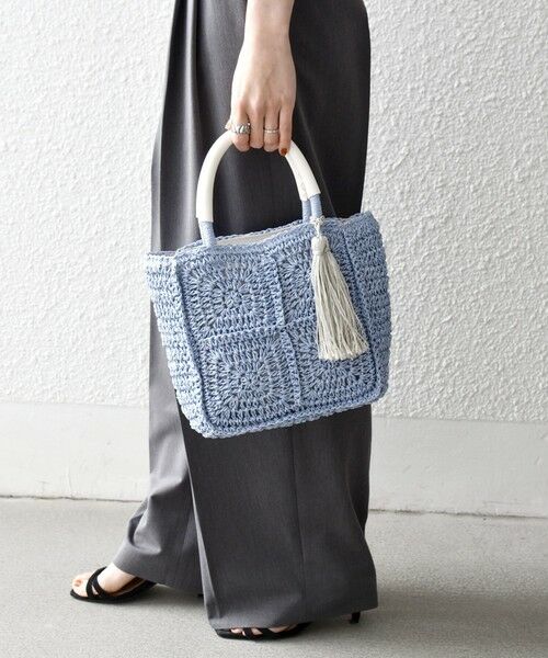SHIPS / シップス トートバッグ | 《予約》SHIPS any:  メッシュ ペーパー タッセル トート バッグ | 詳細18