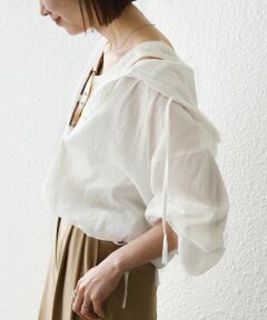 SHIPS / シップス シャツ・ブラウス | 《予約》SHIPS any:〈洗濯機可能〉楊柳 シアー ドロスト フード ブラウス