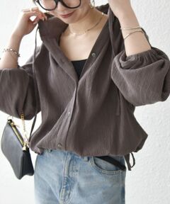 SHIPS / シップス シャツ・ブラウス | 《予約》SHIPS any:〈洗濯機可能〉楊柳 シアー ドロスト フード ブラウス