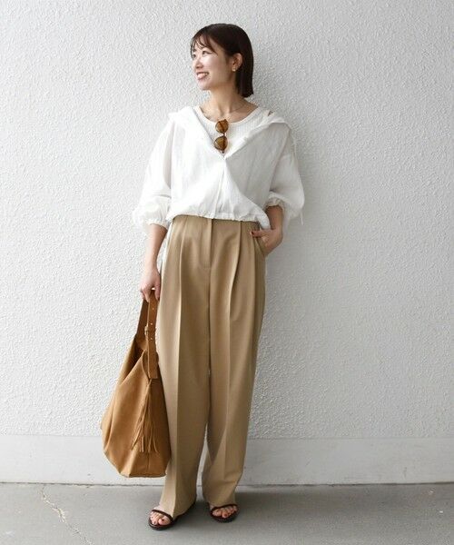 SHIPS / シップス シャツ・ブラウス | 《予約》SHIPS any:〈洗濯機可能〉楊柳 シアー ドロスト フード ブラウス | 詳細1