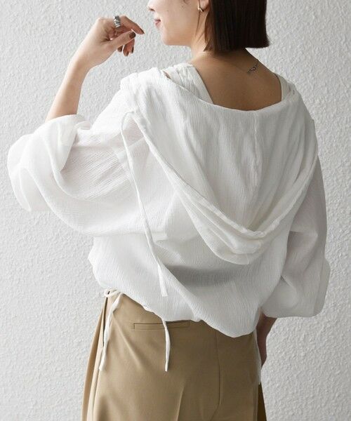 SHIPS / シップス シャツ・ブラウス | 《予約》SHIPS any:〈洗濯機可能〉楊柳 シアー ドロスト フード ブラウス | 詳細6