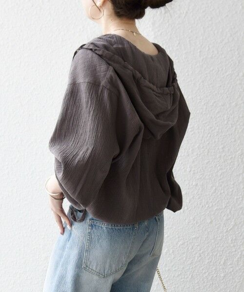 SHIPS / シップス シャツ・ブラウス | 《予約》SHIPS any:〈洗濯機可能〉楊柳 シアー ドロスト フード ブラウス | 詳細21