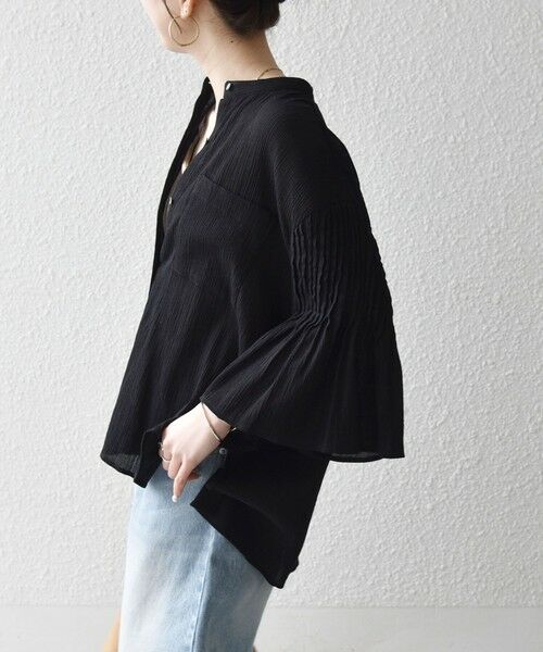 SHIPS / シップス シャツ・ブラウス | 《予約》SHIPS any:〈洗濯機可能〉楊柳 シアー バンド カラー フレア シャツ | 詳細17