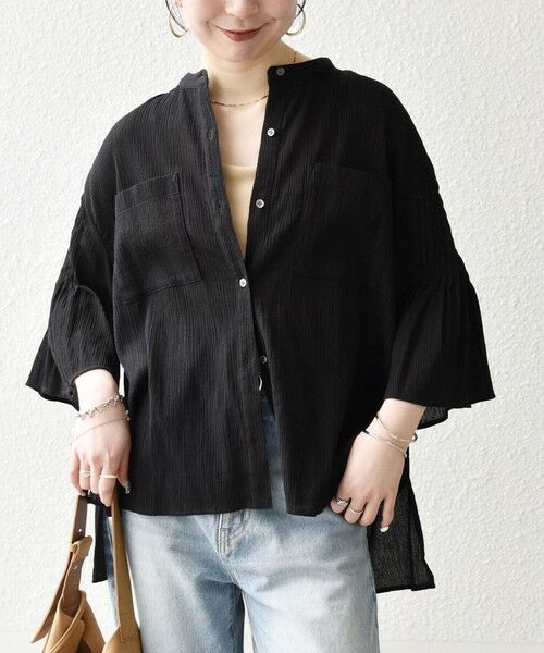 SHIPS / シップス シャツ・ブラウス | SHIPS any:〈洗濯機可能〉楊柳 シアー バンド カラー フレア シャツ | 詳細24