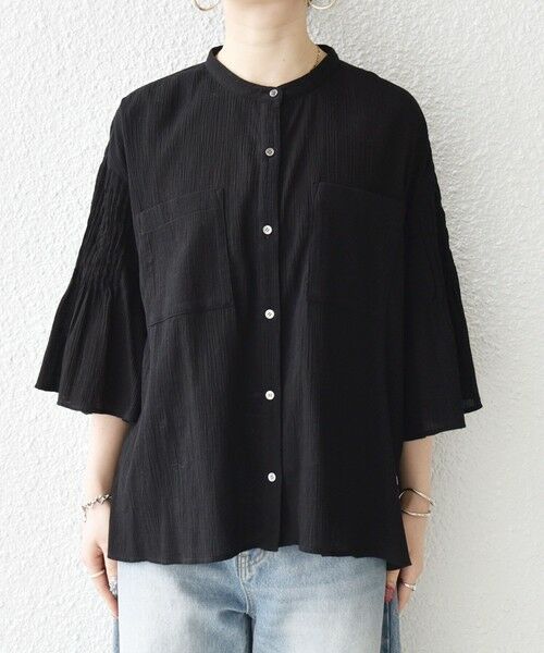 SHIPS / シップス シャツ・ブラウス | 《予約》SHIPS any:〈洗濯機可能〉楊柳 シアー バンド カラー フレア シャツ | 詳細26