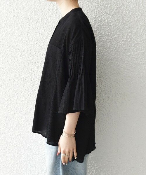 SHIPS / シップス シャツ・ブラウス | 《予約》SHIPS any:〈洗濯機可能〉楊柳 シアー バンド カラー フレア シャツ | 詳細27