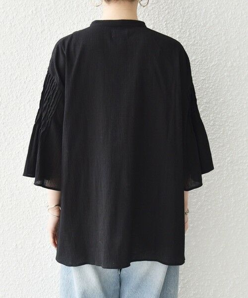 SHIPS / シップス シャツ・ブラウス | 《予約》SHIPS any:〈洗濯機可能〉楊柳 シアー バンド カラー フレア シャツ | 詳細28