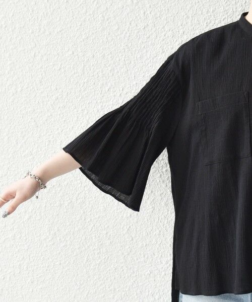 SHIPS / シップス シャツ・ブラウス | SHIPS any:〈洗濯機可能〉楊柳 シアー バンド カラー フレア シャツ | 詳細30