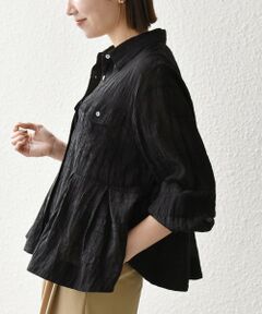 SHIPS / シップス シャツ・ブラウス | 《予約》SHIPS any:〈手洗い可能〉シアー チェック レギュラーカラー ペプラム シャツ