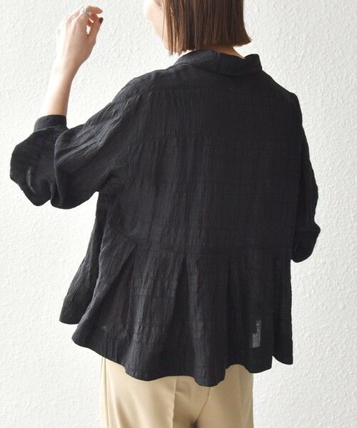 SHIPS / シップス シャツ・ブラウス | 《予約》SHIPS any:〈手洗い可能〉シアー チェック レギュラーカラー ペプラム シャツ | 詳細4