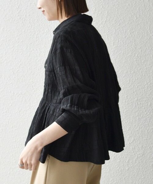SHIPS / シップス シャツ・ブラウス | 《予約》SHIPS any:〈手洗い可能〉シアー チェック レギュラーカラー ペプラム シャツ | 詳細5