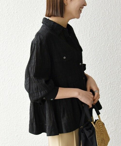 SHIPS / シップス シャツ・ブラウス | 《予約》SHIPS any:〈手洗い可能〉シアー チェック レギュラーカラー ペプラム シャツ | 詳細6