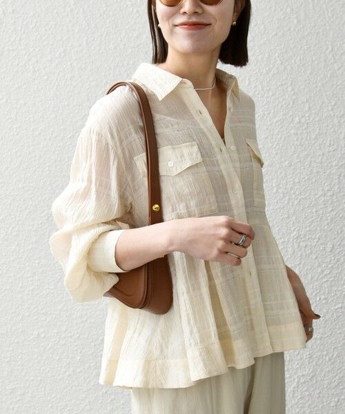 SHIPS / シップス シャツ・ブラウス | 《予約》SHIPS any:〈手洗い可能〉シアー チェック レギュラーカラー ペプラム シャツ | 詳細12