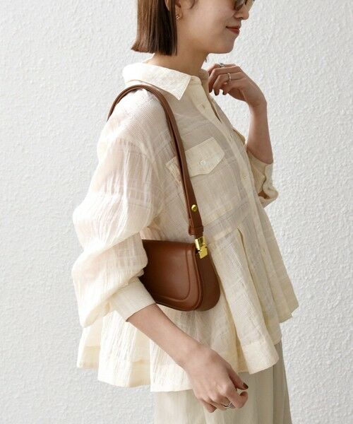SHIPS / シップス シャツ・ブラウス | 《予約》SHIPS any:〈手洗い可能〉シアー チェック レギュラーカラー ペプラム シャツ | 詳細13