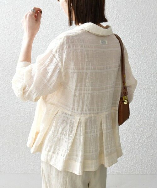 SHIPS / シップス シャツ・ブラウス | 《予約》SHIPS any:〈手洗い可能〉シアー チェック レギュラーカラー ペプラム シャツ | 詳細15