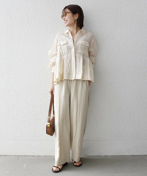 SHIPS / シップス シャツ・ブラウス | 《予約》SHIPS any:〈手洗い可能〉シアー チェック レギュラーカラー ペプラム シャツ | 詳細9