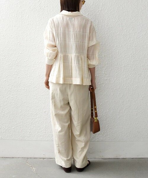 SHIPS / シップス シャツ・ブラウス | 《予約》SHIPS any:〈手洗い可能〉シアー チェック レギュラーカラー ペプラム シャツ | 詳細10