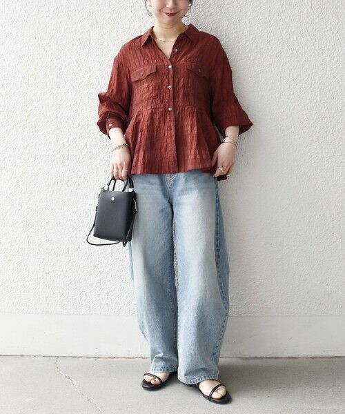 SHIPS / シップス シャツ・ブラウス | 《予約》SHIPS any:〈手洗い可能〉シアー チェック レギュラーカラー ペプラム シャツ | 詳細19