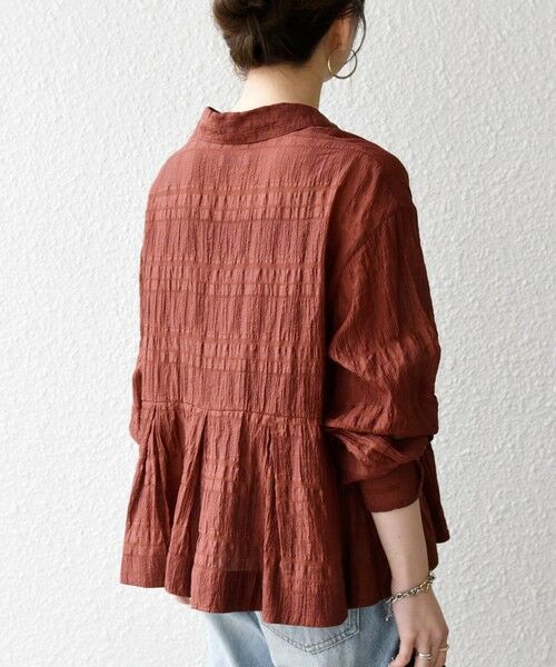 SHIPS / シップス シャツ・ブラウス | 《予約》SHIPS any:〈手洗い可能〉シアー チェック レギュラーカラー ペプラム シャツ | 詳細24