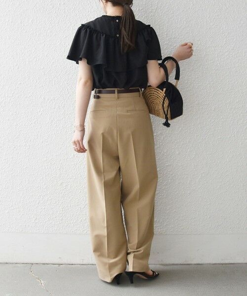 SHIPS / シップス シャツ・ブラウス | 《予約》SHIPS any:〈洗濯機可能〉グロッシー ラッフル フリル ギャザー ブラウス | 詳細2