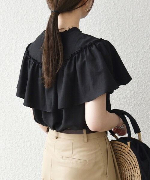 SHIPS / シップス シャツ・ブラウス | 《予約》SHIPS any:〈洗濯機可能〉グロッシー ラッフル フリル ギャザー ブラウス | 詳細4