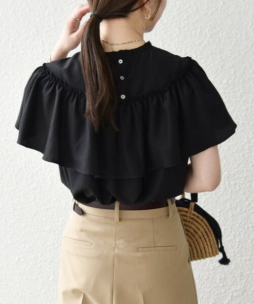 SHIPS / シップス シャツ・ブラウス | 《予約》SHIPS any:〈洗濯機可能〉グロッシー ラッフル フリル ギャザー ブラウス | 詳細5