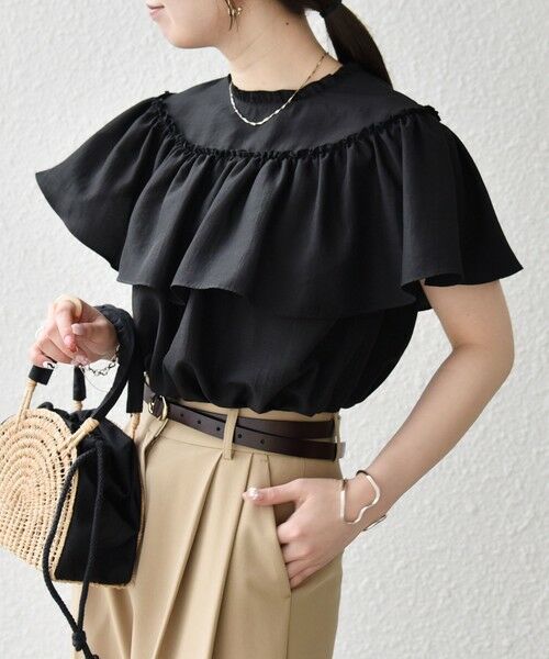 SHIPS / シップス シャツ・ブラウス | 《予約》SHIPS any:〈洗濯機可能〉グロッシー ラッフル フリル ギャザー ブラウス | 詳細7