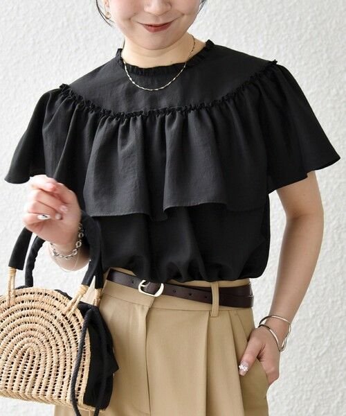 SHIPS / シップス シャツ・ブラウス | 《予約》SHIPS any:〈洗濯機可能〉グロッシー ラッフル フリル ギャザー ブラウス | 詳細8