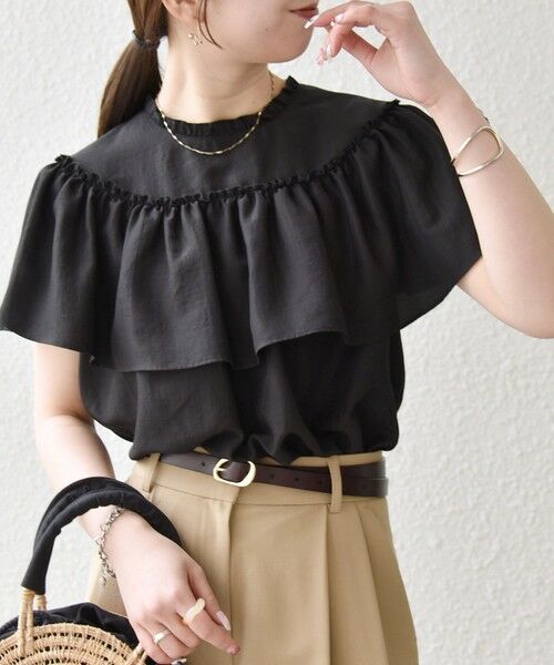 SHIPS / シップス シャツ・ブラウス | 《予約》SHIPS any:〈洗濯機可能〉グロッシー ラッフル フリル ギャザー ブラウス | 詳細9