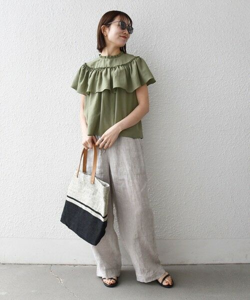 SHIPS / シップス シャツ・ブラウス | 《予約》SHIPS any:〈洗濯機可能〉グロッシー ラッフル フリル ギャザー ブラウス | 詳細15