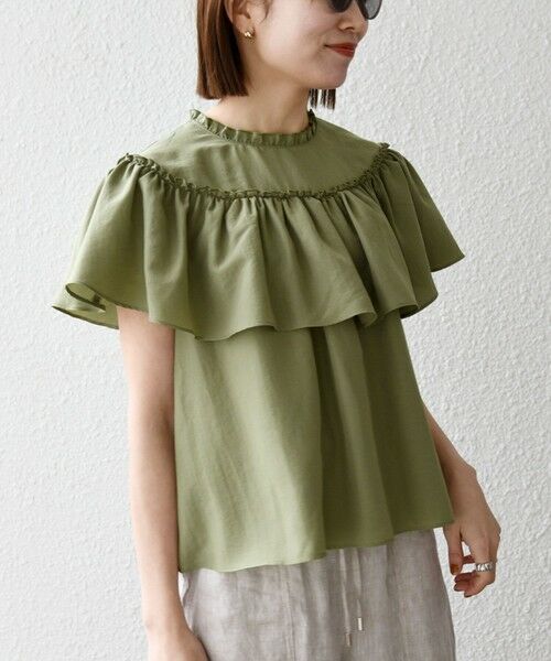 SHIPS / シップス シャツ・ブラウス | 《予約》SHIPS any:〈洗濯機可能〉グロッシー ラッフル フリル ギャザー ブラウス | 詳細18