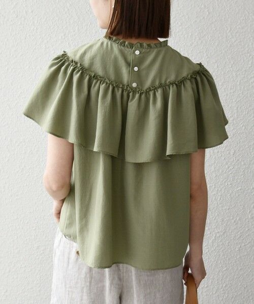 SHIPS / シップス シャツ・ブラウス | 《予約》SHIPS any:〈洗濯機可能〉グロッシー ラッフル フリル ギャザー ブラウス | 詳細19